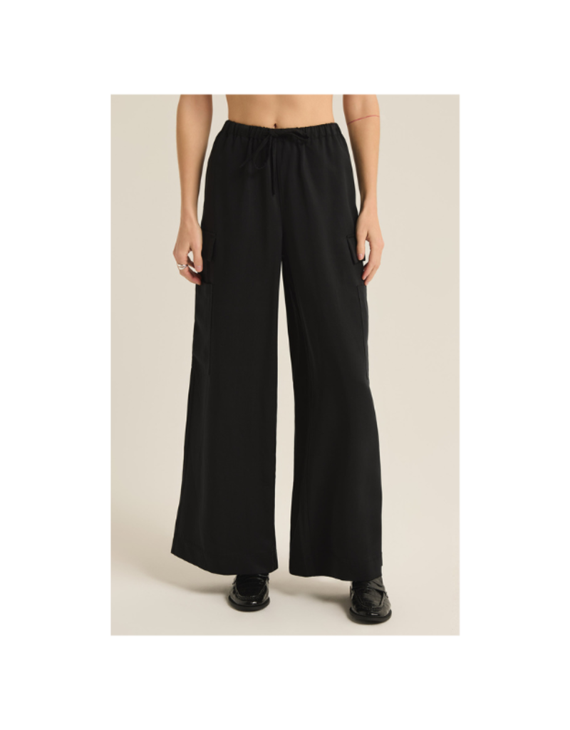 Z Supply LAST ONE - SIZE L - Renegade Wide Leg Cargo Pant in Black by Z Supply