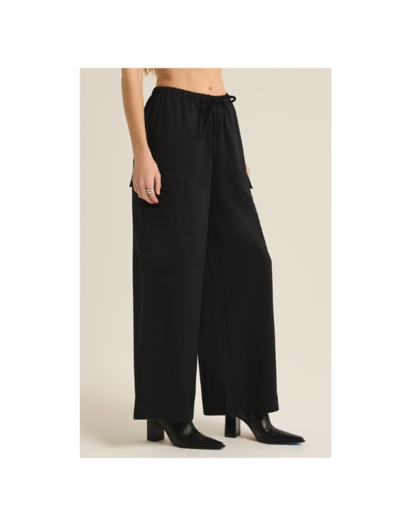 Z Supply LAST ONE - SIZE L - Renegade Wide Leg Cargo Pant in Black by Z Supply