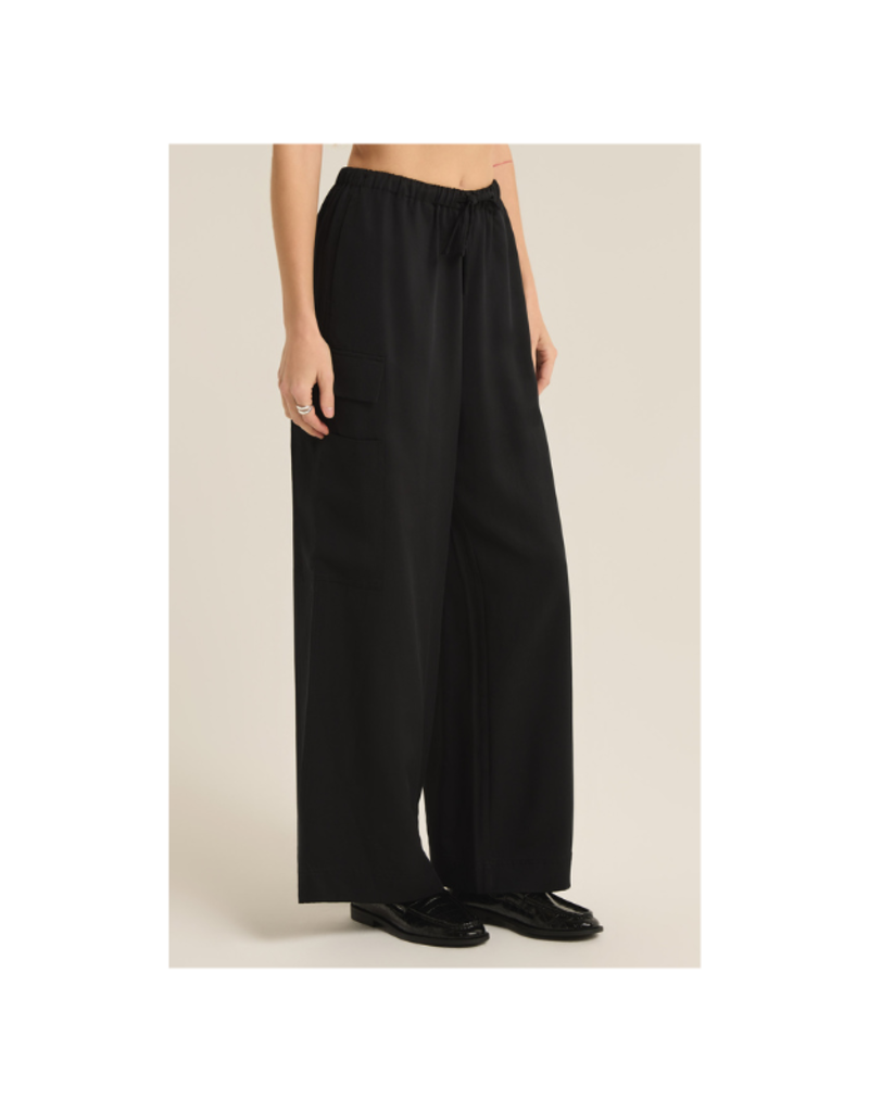 Z Supply LAST ONE - SIZE L - Renegade Wide Leg Cargo Pant in Black by Z Supply