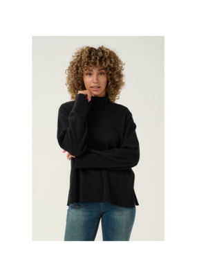 Cream Anva Rollneck Pullover in Pitch Black by Cream