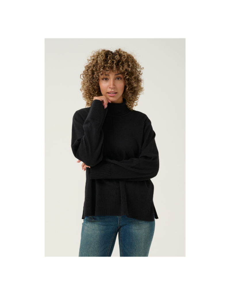 Cream Anva Rollneck Pullover in Pitch Black by Cream