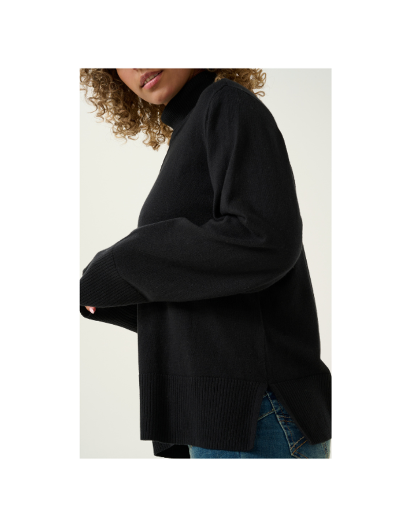Cream Anva Rollneck Pullover in Pitch Black by Cream