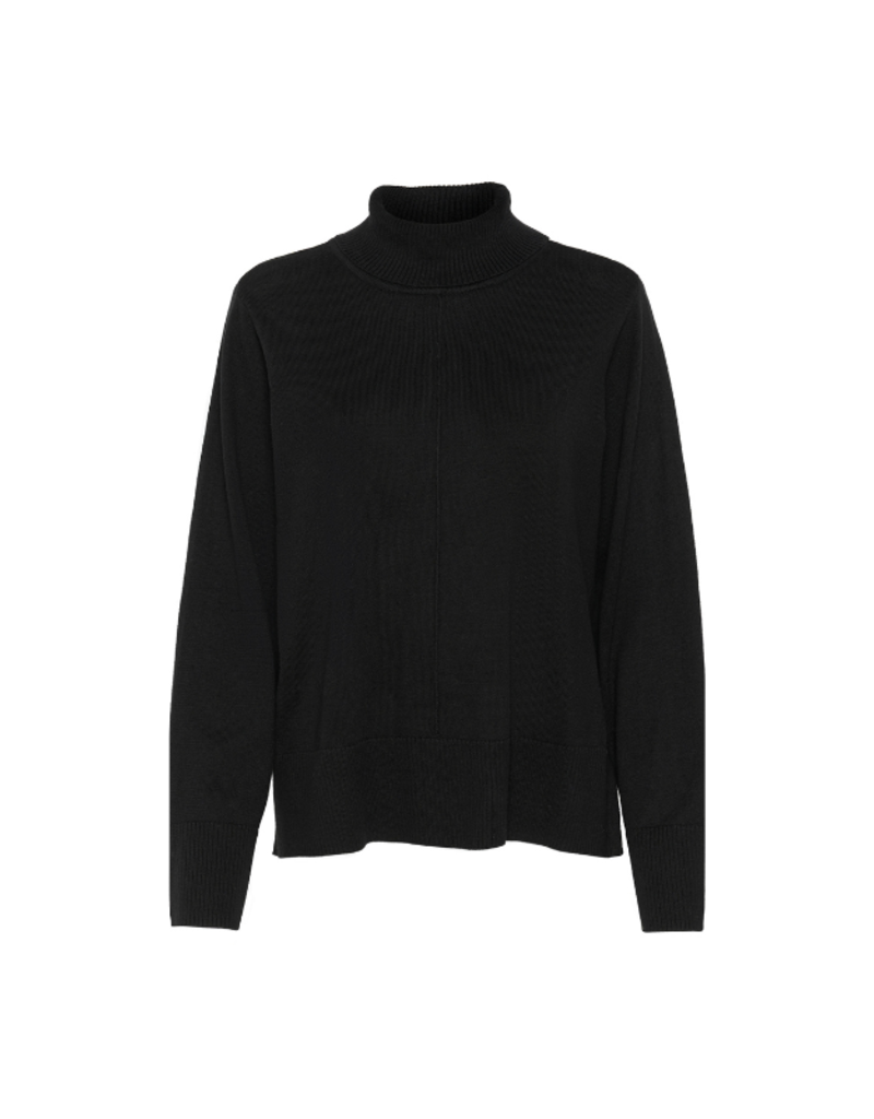 Cream Anva Rollneck Pullover in Pitch Black by Cream