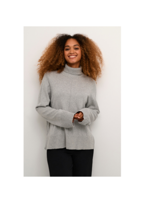 Cream Anva Rollneck Pullover in Grey Melange by Cream