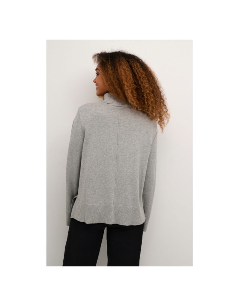 Cream Anva Rollneck Pullover in Grey Melange by Cream