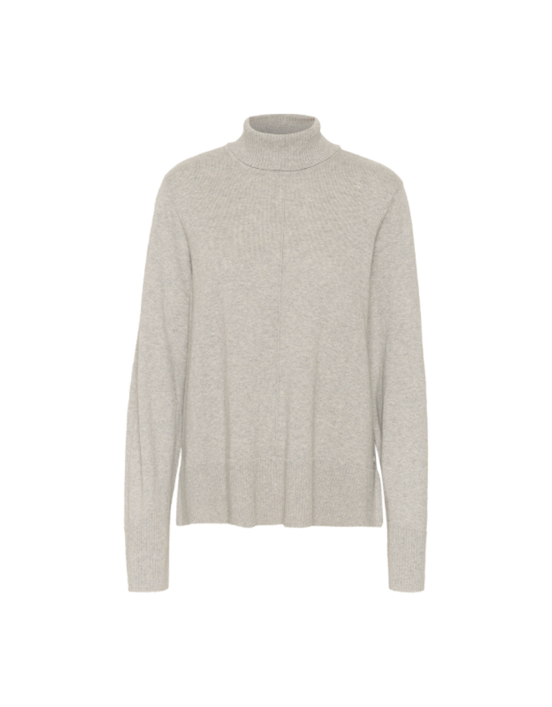 Cream Anva Rollneck Pullover in Grey Melange by Cream