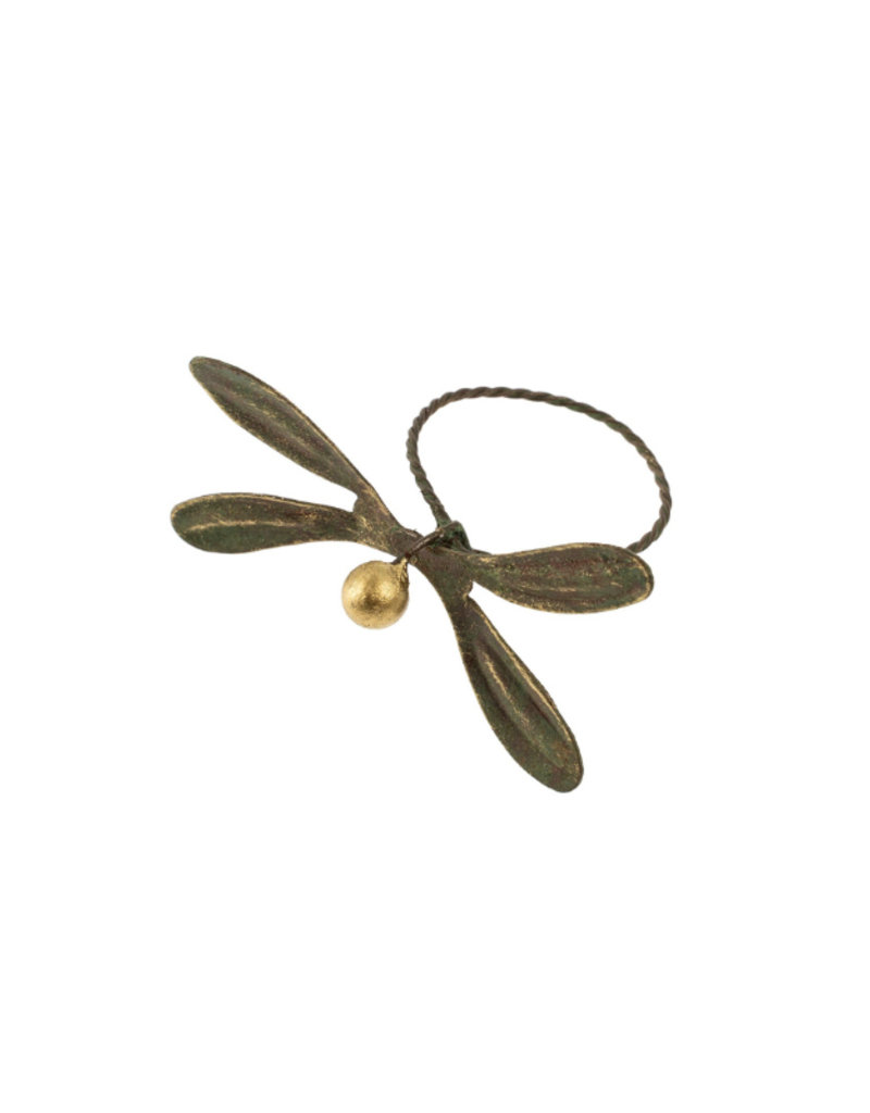 Indaba Trading Green Mistletoe Napkin Ring