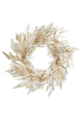 Cream Cedar & Laurel Leaf Wreath