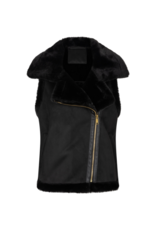 Esqualo LAST ONE - SIZE 8/MEDIUM - Gilet Vest with Fake Fur in Black by Esqualo