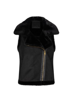 Esqualo LAST ONE - SIZE 8/MEDIUM - Gilet Vest with Fake Fur in Black by Esqualo