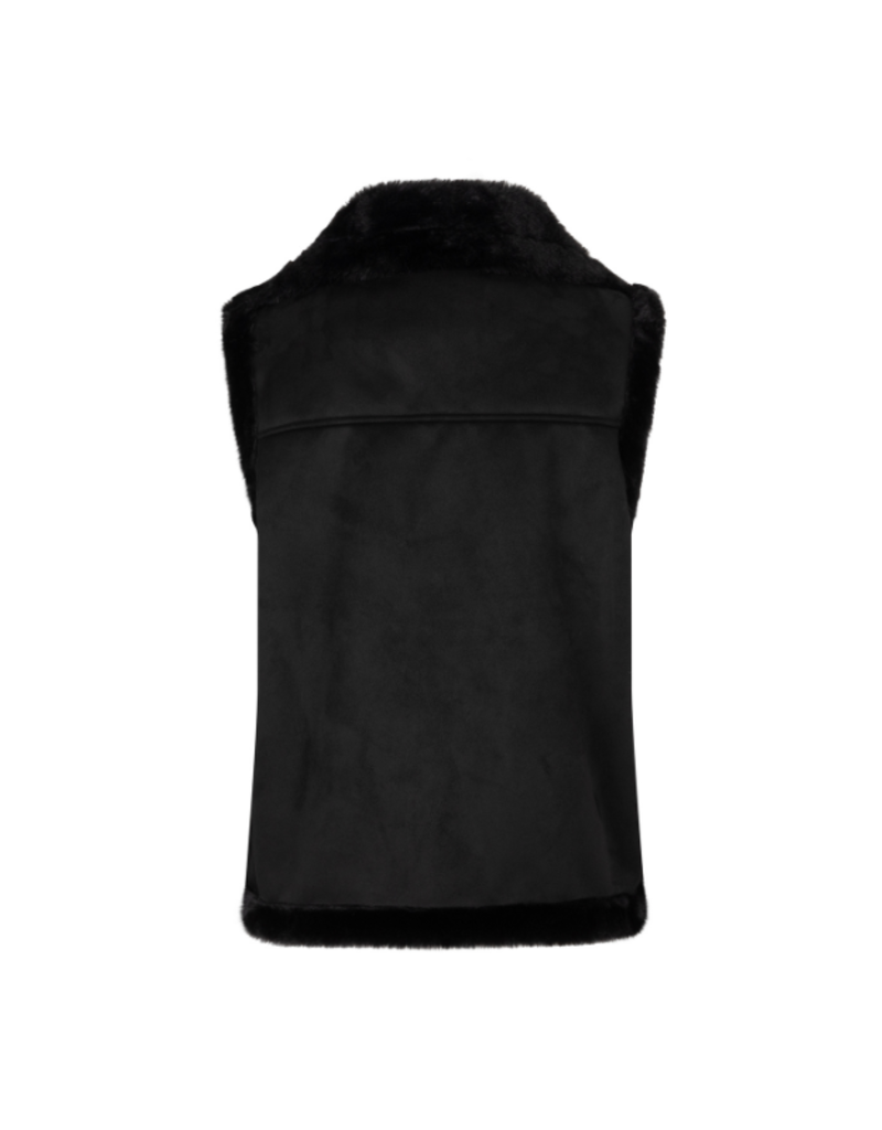 Esqualo LAST ONE - SIZE 8/MEDIUM - Gilet Vest with Fake Fur in Black by Esqualo