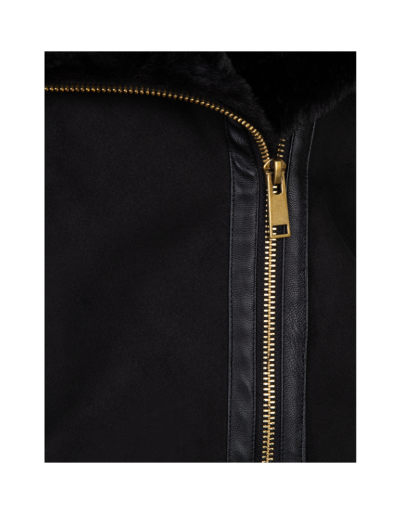Esqualo LAST ONE - SIZE 8/MEDIUM - Gilet Vest with Fake Fur in Black by Esqualo