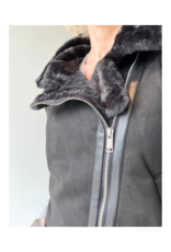 Esqualo LAST ONE - SIZE 8/MEDIUM - Gilet Vest with Fake Fur in Black by Esqualo