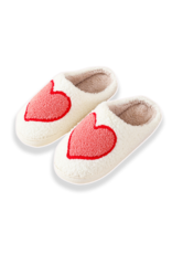 Lyla & Luxe LAST ONE - Printed Sherpa Slides in Big Heart by Lyla + Luxe