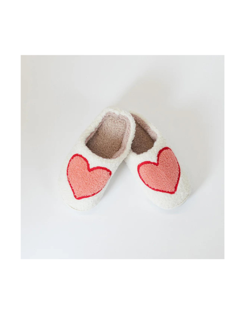 Lyla & Luxe LAST ONE - Printed Sherpa Slides in Big Heart by Lyla + Luxe