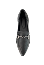 Bueno Bowie Black Leather Flat by Bueno