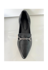 Bueno Bowie Black Leather Flat by Bueno