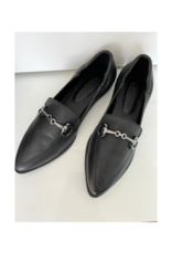 Bueno Bowie Black Leather Flat by Bueno