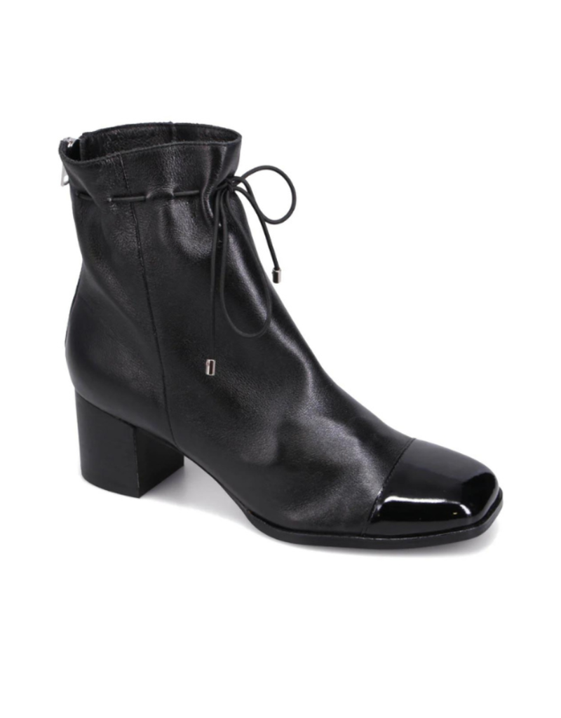 Black patent leather ankle booties best sale