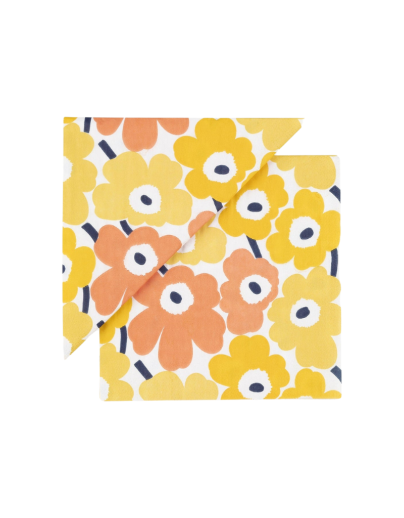 MINI UNIKOT Yellow Marimekko Cocktail Napkins