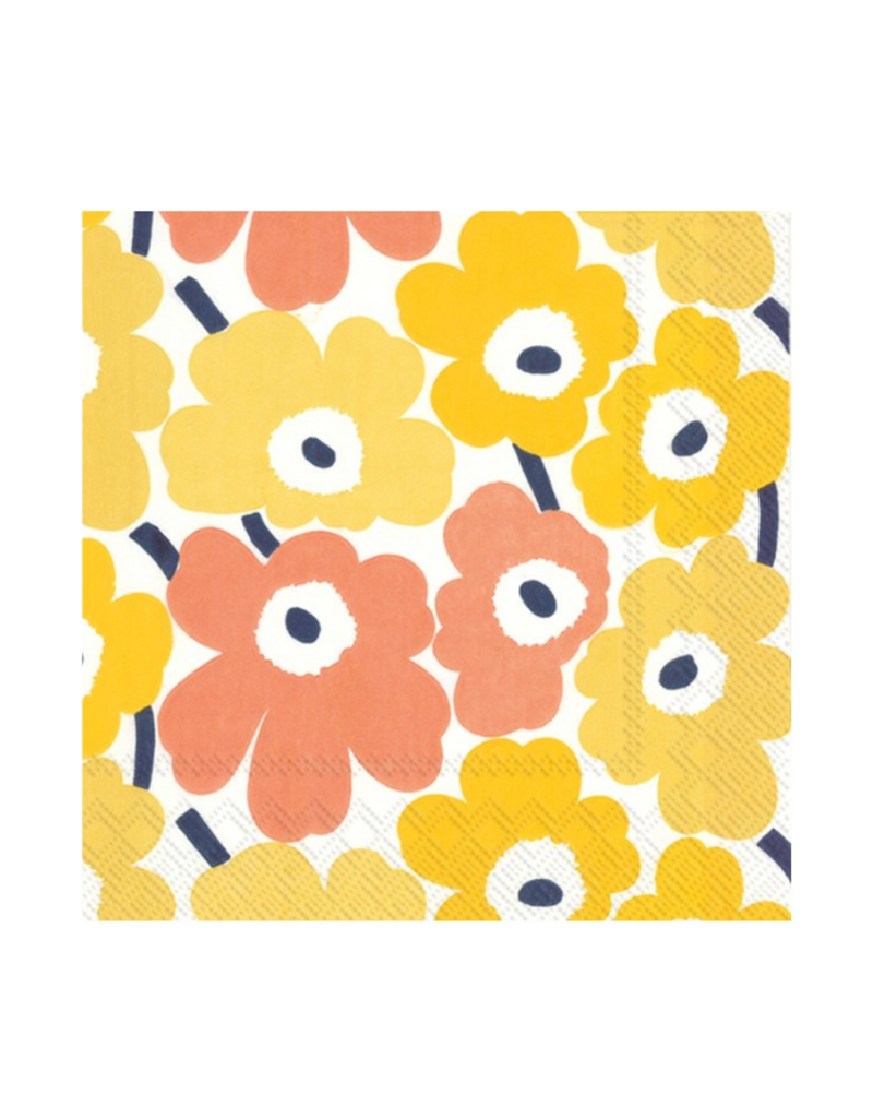 MINI UNIKOT Yellow Marimekko Cocktail Napkins