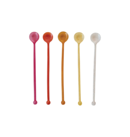 Creative Co-Op Marbled Resin Cocktail Spoon