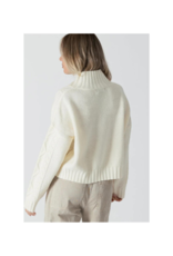 Lyla & Luxe LAST ONE - L - Mae Mockneck Cable Knit Sweater in Cream by Lyla + Luxe