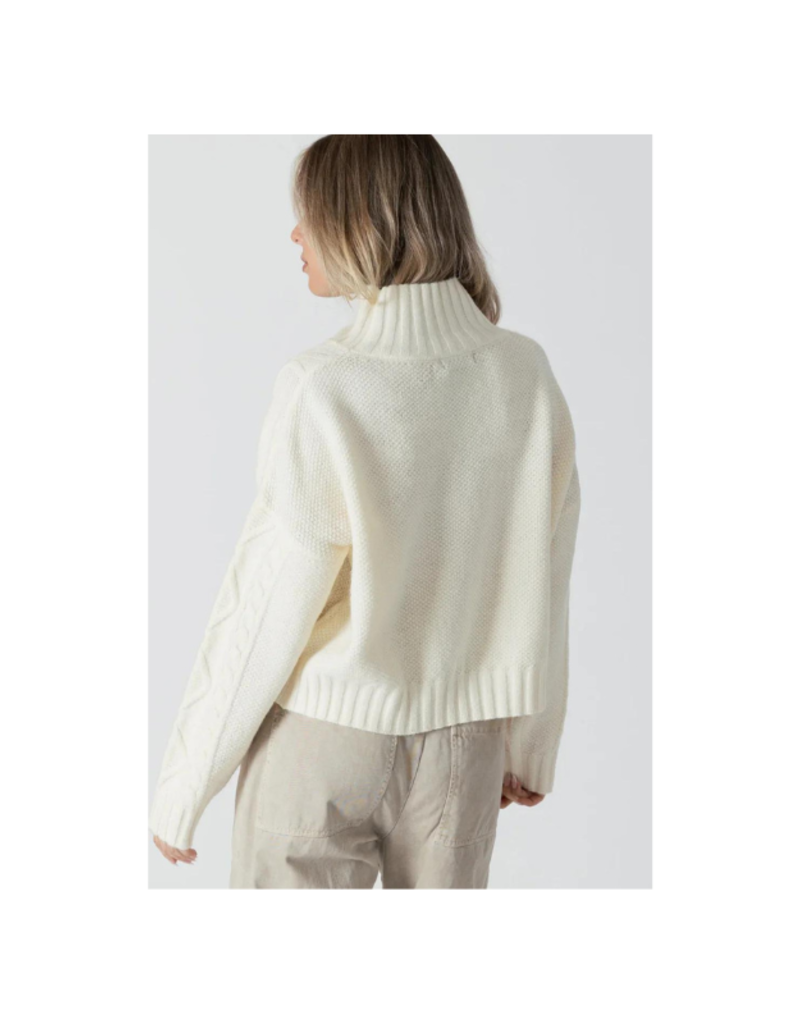Lyla & Luxe LAST ONE - L - Mae Mockneck Cable Knit Sweater in Cream by Lyla + Luxe