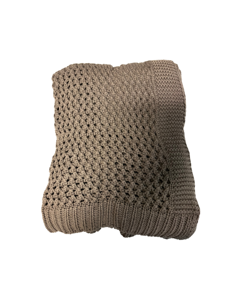 Indaba Trading Chunky Knit Throw in Light Brown