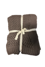 Indaba Trading Chunky Knit Throw in Light Brown