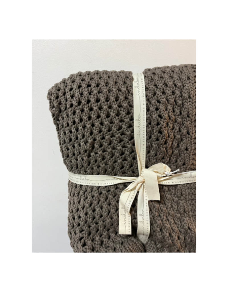 Indaba Trading Chunky Knit Throw in Light Brown