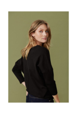 Saint Tropez Mila Round Neck Pullover in Black by Saint Tropez