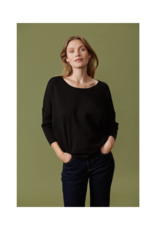 Saint Tropez Mila Round Neck Pullover in Black by Saint Tropez