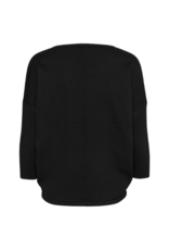 Saint Tropez Mila Round Neck Pullover in Black by Saint Tropez