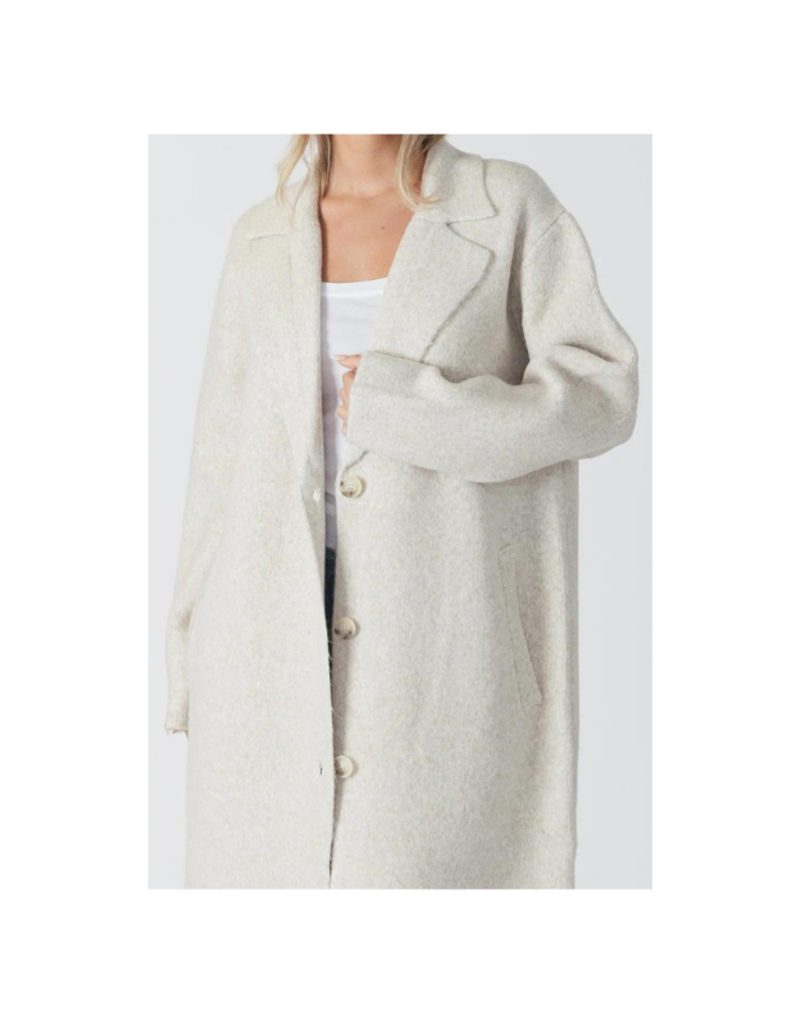 Lyla & Luxe Victoria Oversize Knit Coat in Beige by Lyla + Luxe