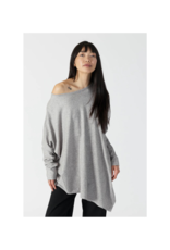 Lyla & Luxe LAST ONE - SIZE XS - Tina Asymmetrical Sweater in Grey Marl by Lyla + Luxe