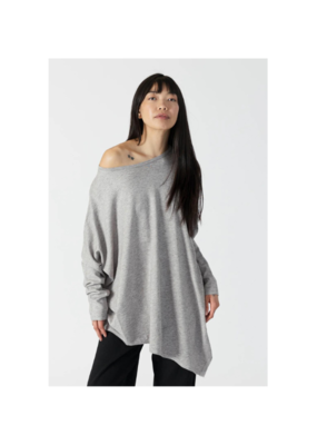Lyla & Luxe LAST ONE - SIZE XS - Tina Asymmetrical Sweater in Grey Marl by Lyla + Luxe