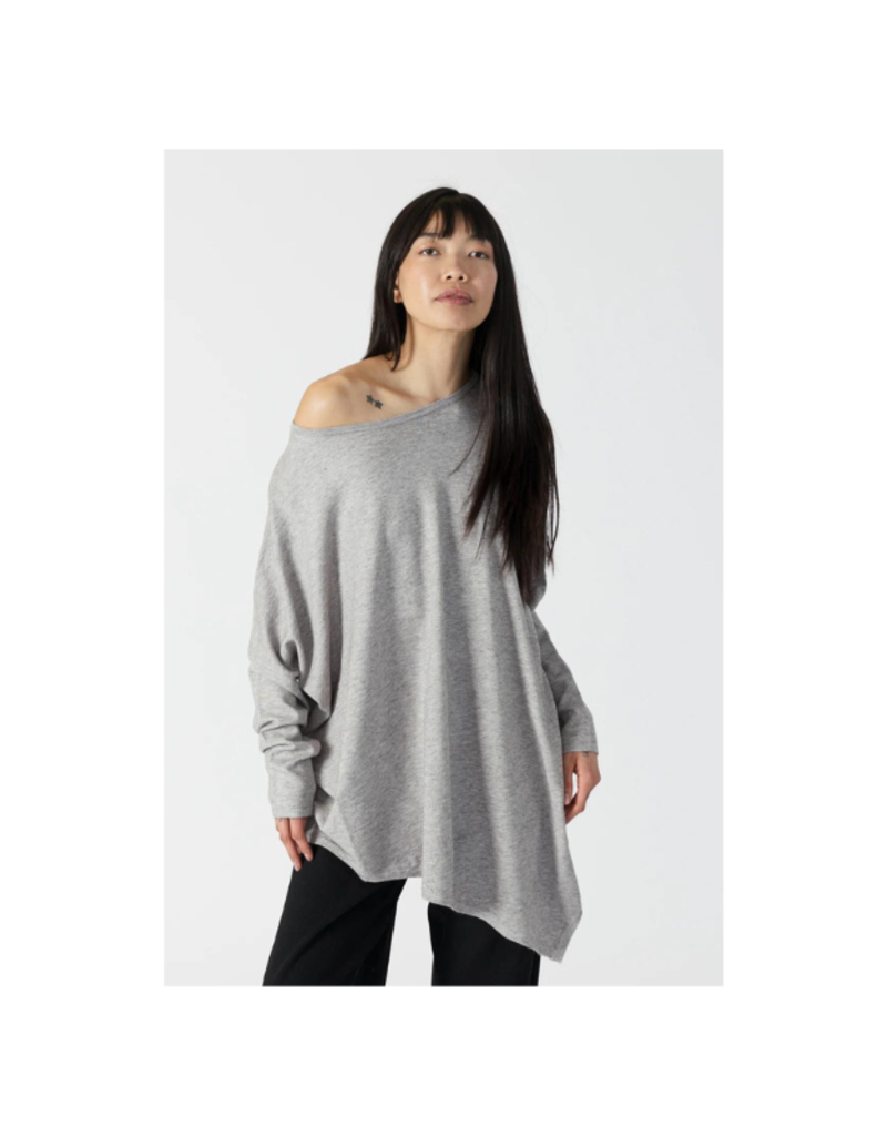 Lyla & Luxe LAST ONE - SIZE XS - Tina Asymmetrical Sweater in Grey Marl by Lyla + Luxe