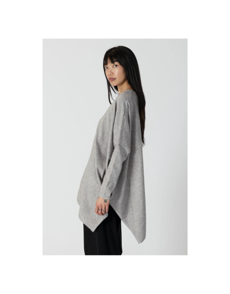 Lyla & Luxe LAST ONE - SIZE XS - Tina Asymmetrical Sweater in Grey Marl by Lyla + Luxe
