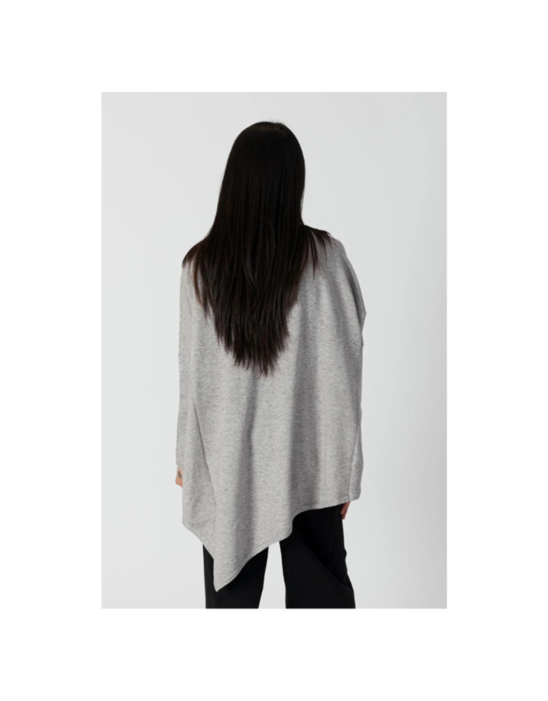 Lyla & Luxe LAST ONE - SIZE XS - Tina Asymmetrical Sweater in Grey Marl by Lyla + Luxe