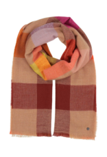 Fraas Modern Check Oversize Wool Scarf Spice Route by Fraas