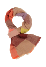 Fraas Modern Check Oversize Wool Scarf Spice Route by Fraas