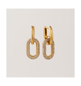 Lover's Tempo Solana Paperclip Drop Hoop Earring Gold by Lover's Tempo
