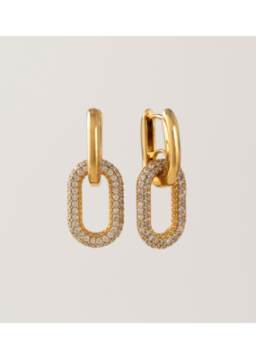 Lover's Tempo Solana Paperclip Drop Hoop Earring Gold by Lover's Tempo
