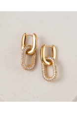 Lover's Tempo Solana Paperclip Drop Hoop Earring Gold by Lover's Tempo