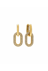 Lover's Tempo Solana Paperclip Drop Hoop Earring Gold by Lover's Tempo