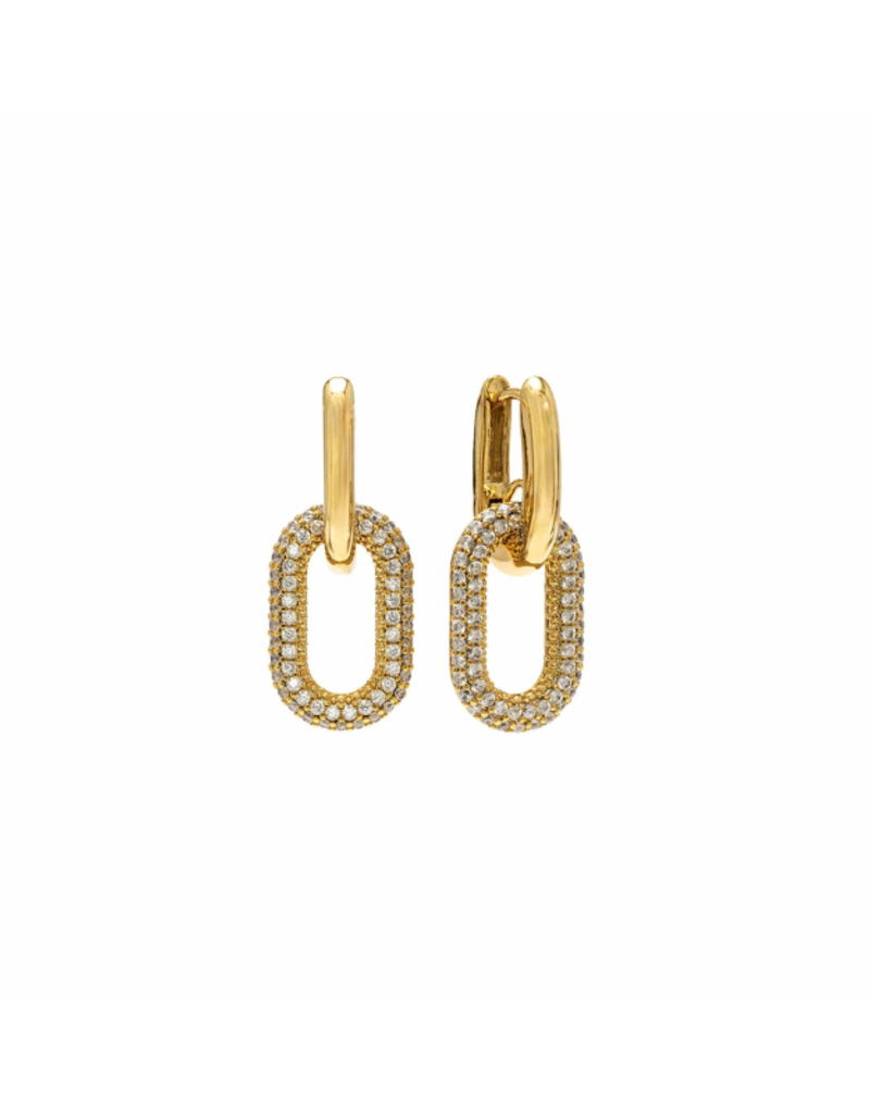 Lover's Tempo Solana Paperclip Drop Hoop Earring Gold by Lover's Tempo