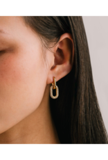 Lover's Tempo Solana Paperclip Drop Hoop Earring Gold by Lover's Tempo