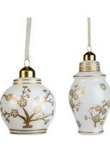 White & Gold Glass Vase Ornament
