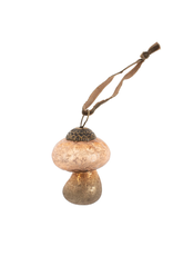 Indaba Trading Blush Glass Mushroom Ornament Small